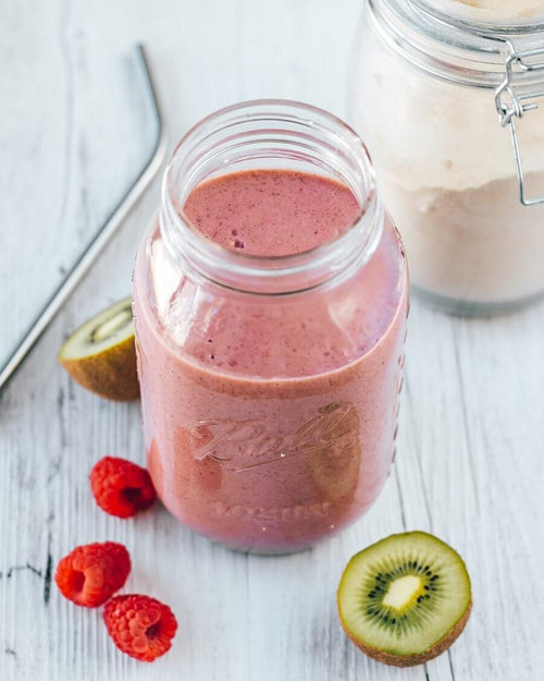 Raspberry Kiwi Protein Smoothie